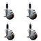 Service Caster 3.5'' Maroon Poly Swivel 1-1/8'' Expanding Stem Caster Set with Brake, 4PK SCC-EX20S3514-PPUB-MRN-TLB-118-4 - alternate 1